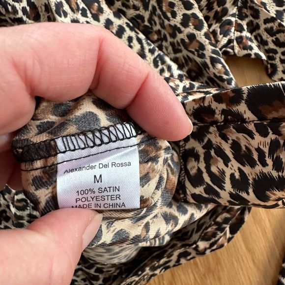 Alexander Del Rossa Satin Pajamas Pockets, PJ and Matching Sleep Mask Size M New - Picture 4 of 10